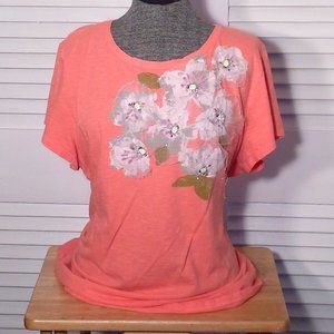 Old Navy Embellished Florals Mango Tee